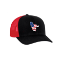 thumbnail image 1 of Heritage Pride Embroidered American Flag Filled Farm Animals Patriotic Mesh Back Trucker Hat, Horse, Black/Red, 1 of 4