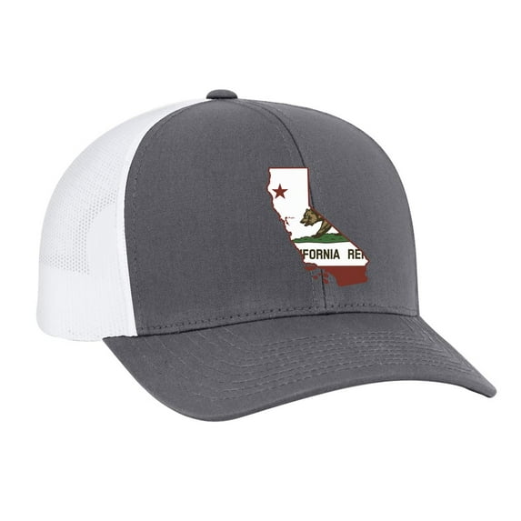 Heritage Pride Embroidered State Flag Mesh Back Trucker Hat-California