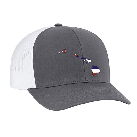 Heritage Pride Embroidered State Flag Mesh Back Trucker Hat-Hawaii
