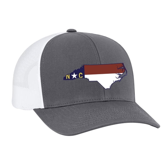 Heritage Pride Embroidered State Flag Mesh Back Trucker Hat-North Carolina