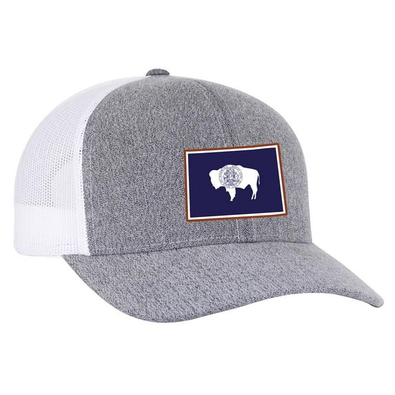 Heritage Pride Embroidered State Flag Mesh Back Trucker Hat-Wyoming