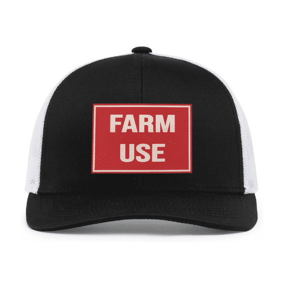 Heritage Pride Farm Use Snapback Trucker Hat with Front & Back Patches – Mesh Design, Black/White