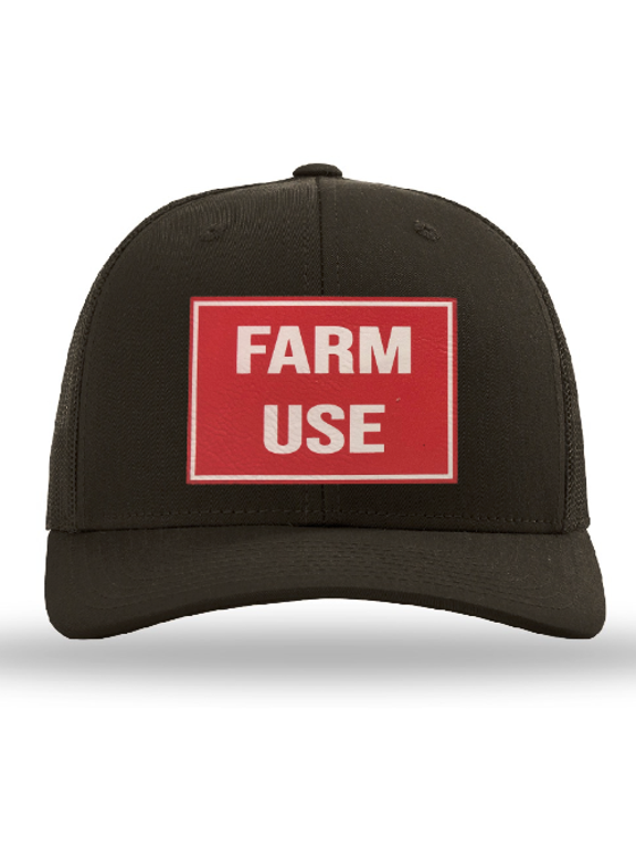 Farm Use Snapback Trucker Hat with Front & Back Patches – Mesh Design, Coffee