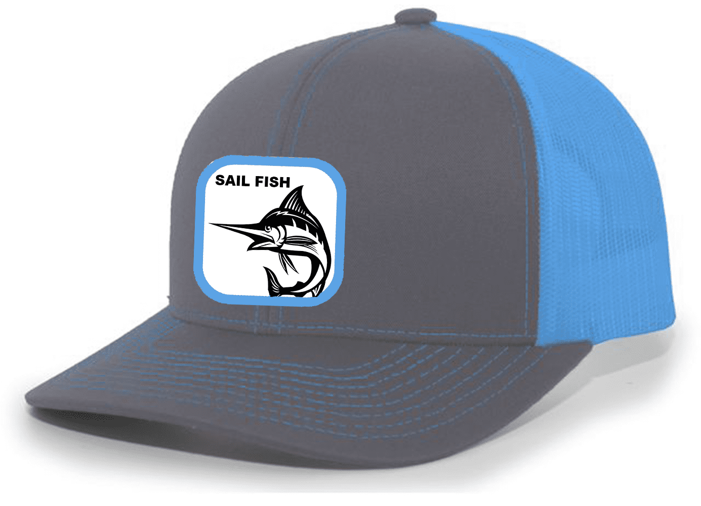 Heritage Pride Fish Hat Perch Embroidered Patch Mesh Back Trucker Hat  Freshwater Fishing Baseball Cap, Charcoal/Neon Orange 