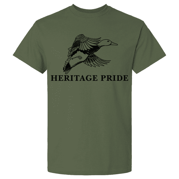 Heritage Pride Flying Duck Outdoors Men's Short Sleeve T-shirt Graphic Tee-Military-large