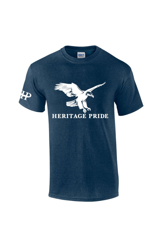 Flying Eagle Outdoors Men's Short Sleeve T-shirt Graphic Tee-Heather Navy-medium