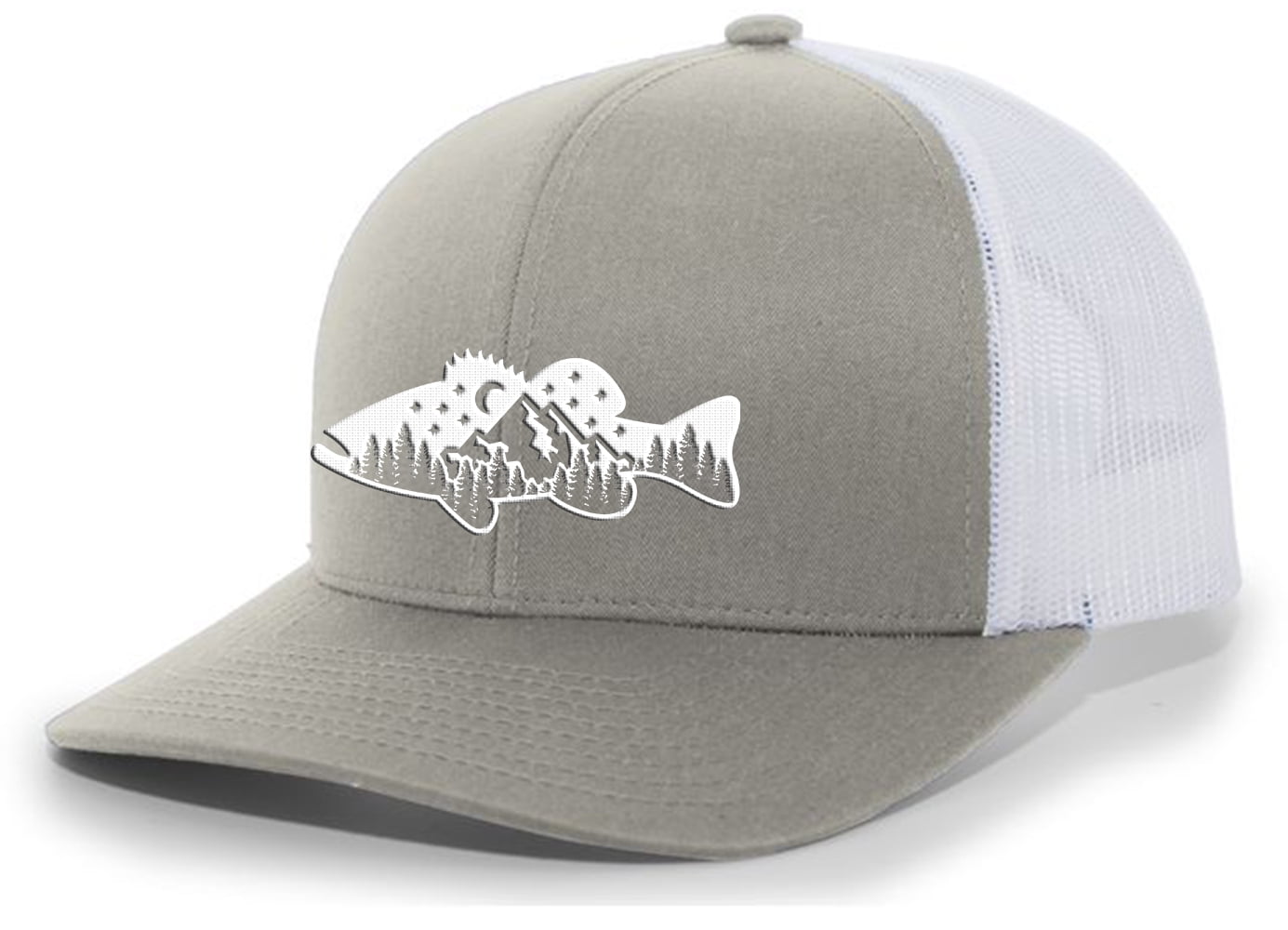 Vintage 90s Trout Fishing Cap Hat White Worn Ajustable