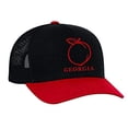 thumbnail image 1 of Heritage Pride Georgia Peach Embroidered Trucker Hat-Black Crown,Black Mesh,Red Bill, 1 of 4