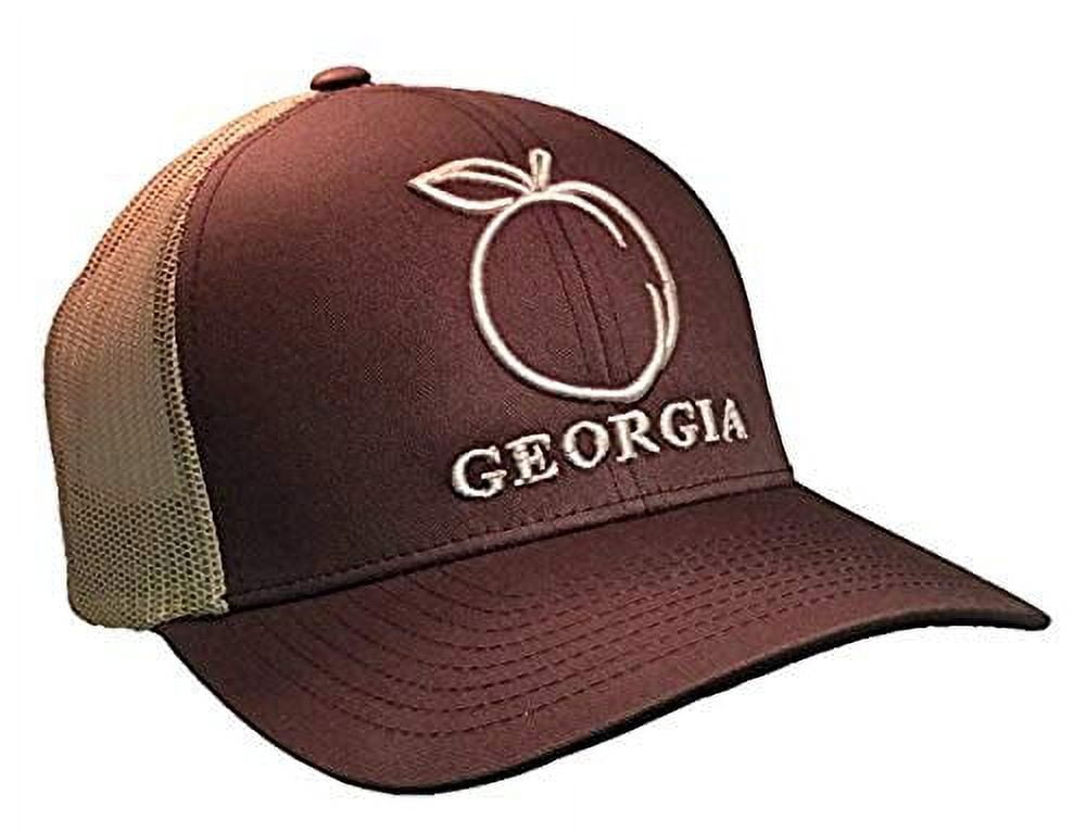 Heritage Pride Georgia Peach Embroidered Trucker Hat - Adjustable Mesh Back Baseball Cap