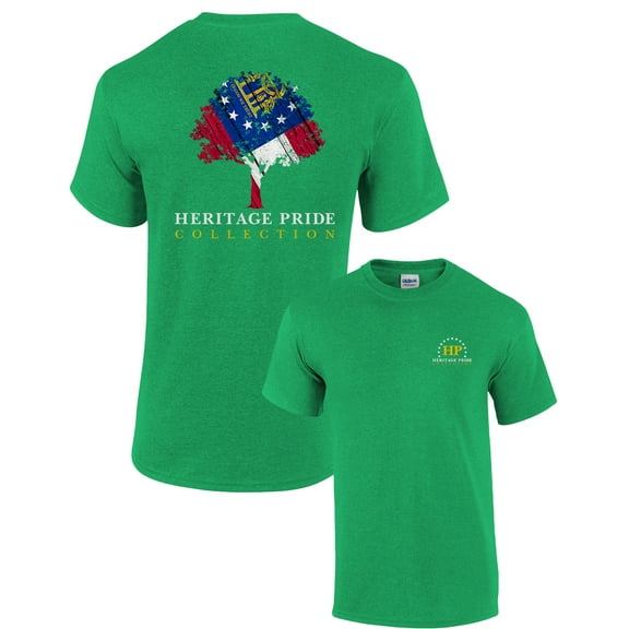 Heritage Pride Georgia Tree Patriotic Adult Short Sleeve T-shirt-Kelly-Large