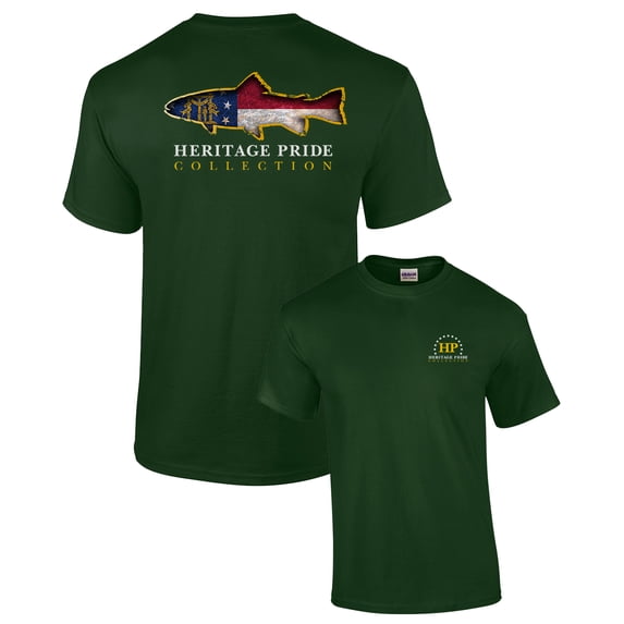 Heritage Pride Georgia Trout Patriotic Adult Short Sleeve T-shirt-Forest-Medium