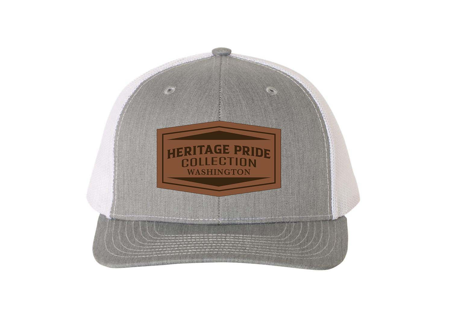 Heritage Pride State Pride Trucker Hat - Tennessee, Heather Grey With Laser Engraved Leather Patch - View #6