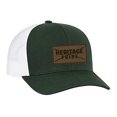 thumbnail image 1 of Heritage Pride Leather Patch Trucker Snapback Hat-Dark Green-White Mesh, 1 of 4