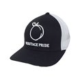 thumbnail image 1 of Heritage Pride Logo Georgia Peach Embroidered Trucker Hat-Black, White Mesh, 1 of 4