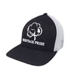 thumbnail image 1 of Heritage Pride Logo Georgia State Cotton Boll Southern Men's Trucker Hat-Black Heather,White, 1 of 4
