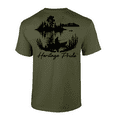 thumbnail image 1 of Heritage Pride Lone FIsherman Outdoors Fishing Short Sleeve T-shirt-Military Green-small, 1 of 1