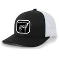 thumbnail image 1 of Heritage Pride Lone Howling Wolf Hat Animal Embroidered Mesh Back Trucker Hat, Black/White, 1 of 4