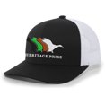 thumbnail image 1 of Heritage Pride Mallard Retro Duck Line Mesh Back Embroidered Trucker Hat Baseball Cap, Black/White, 1 of 4