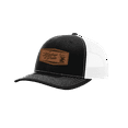 thumbnail image 1 of Heritage Pride Men's Buck Head Laser Engraved Leather Patch Mesh Back Trucker Hat, Black/White, 1 of 4