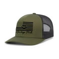 thumbnail image 1 of Heritage Pride Mens American Flag Fox Track Mesh Back Trucker Hat Baseball Cap-Loden/Black, 1 of 1