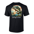 thumbnail image 1 of Heritage Pride Mens Bass Fishing & Lake Camping Short Sleeve T-Shirt-Black-Small, 1 of 1