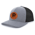 thumbnail image 1 of Heritage Pride Mens Splashing Bass Fish Leather Patch Mesh Back Trucker Hat-Heather Grey/Black, 1 of 1