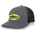 thumbnail image 1 of Heritage Pride Saltwater Fish Wahoo Deep Sea Fishing Neon Patch Mens Embroidered Mesh Back Trucker Hat Baseball Cap, Charcoal/Black, 1 of 4