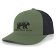 thumbnail image 1 of Heritage Pride Scenic Bear Mens Embroidered Mesh Back Trucker Hat Baseball Cap, Loden/Black, 1 of 4