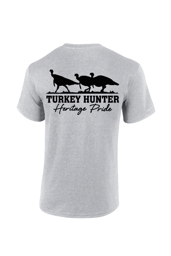 Turkey Hunter Featuring Three Ocellated Turkeys Mens Short-Sleeve T-Shirt-Sports Grey-4xl