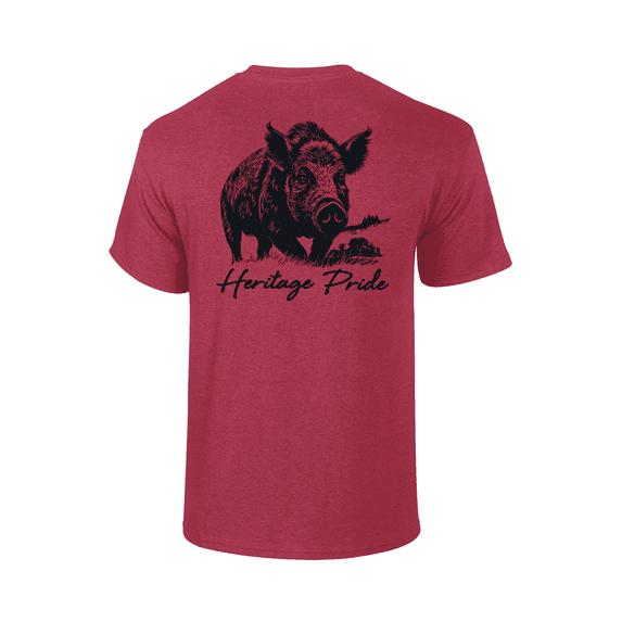 Heritage Pride Wild Boar Outdoors Hunting Short Sleeve T-shirt-Antique Cherry-4xl