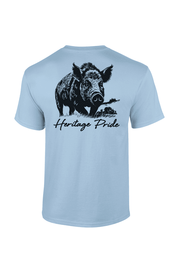 Wild Boar Outdoors Hunting Short Sleeve T-shirt-Light Blue-xl