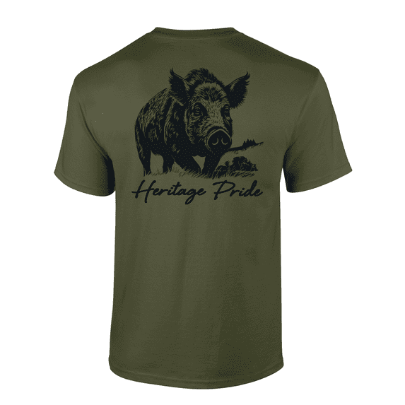 Heritage Pride Wild Boar Outdoors Hunting Short Sleeve T-shirt-Military Green-4xl