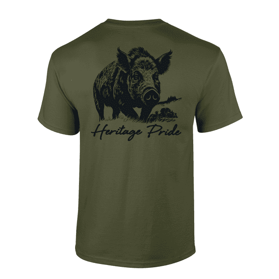 Heritage Pride Wild Boar Outdoors Hunting Short Sleeve T-shirt-Military Green-xl
