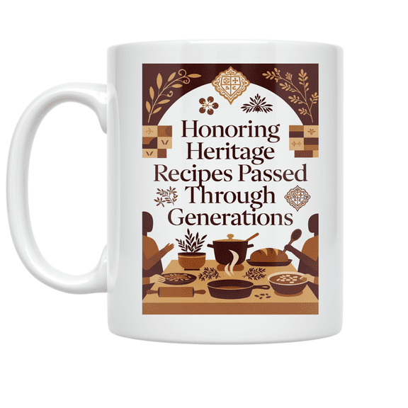 Heritage Recipes Passed Through Generations - Family Cooking Enthusiast - 11 oz Ceramic Coffee Mug