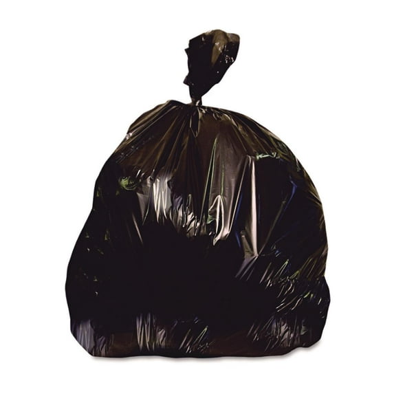 Heritage 2-mil Low-Density Repro Can Liners, 33 Gallons, 39" x 33", Black, Carton Of 100 Liners