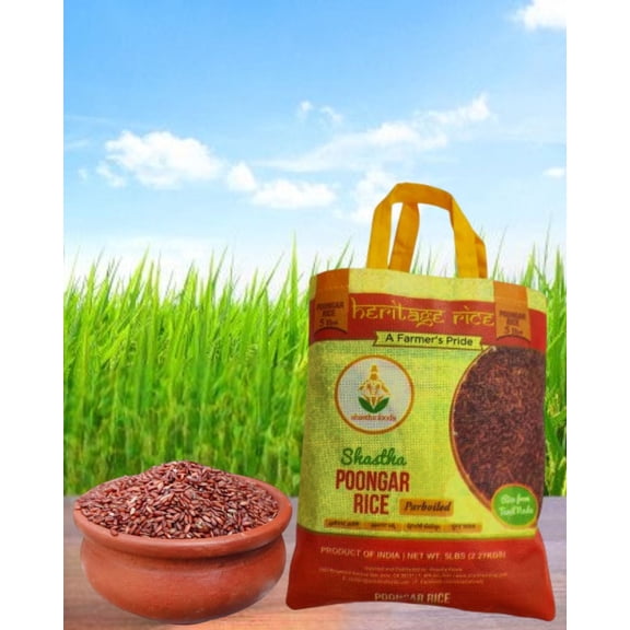 Shastha Traditional Heritage Poongar Rice / Red Rice pack of 1 5 lbs