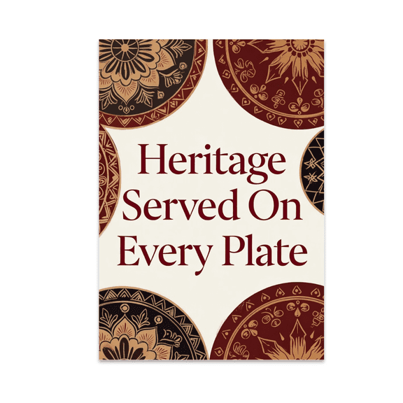 Heritage Served On Every Plate - Culinary Pride Decor - 13x19 Poster Print