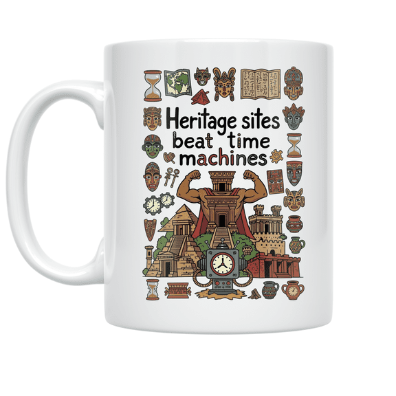 Heritage Sites Beat Time Machines - Culture Enthusiast - 11 oz Ceramic Coffee Mug