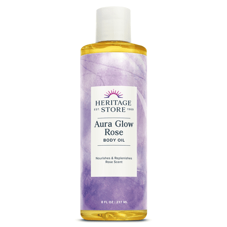 HERITAGE STORE Aura Glow Rose Body Oil, Luxurious Body Moisturizer for Dry Skin, Massage Oil, Bath and Shower Oil, Carrier Oil for Essential Oils and Aromatherapy, Rose Scent, 60-Day Guarantee, 8oz price history and forecast - Heritage Store HRP11032