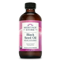Heritage Store Black Seed Oil | 100% Pure Virgin,  Organic, Cold Pressed, Unrefined | Supports Hair, Skin & More | 8 fl oz