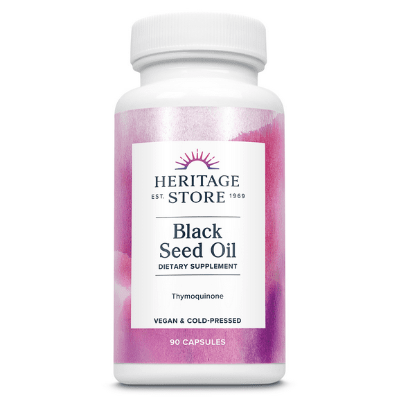 Heritage Store Black Seed Oil 650 Mg, 90 Count | 60 Day Money Back Guarantee