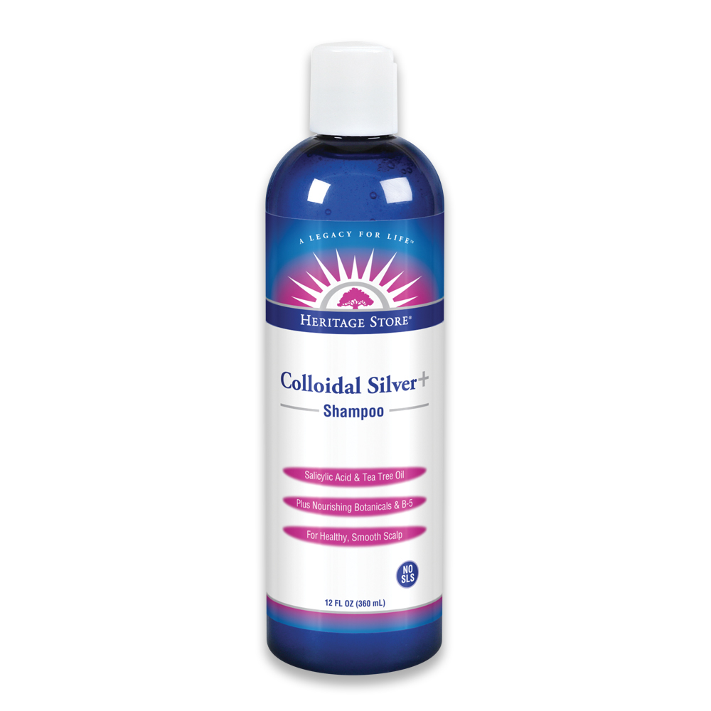 Heritage Store Colloidal Silver + Shampoo 12 oz Liquid