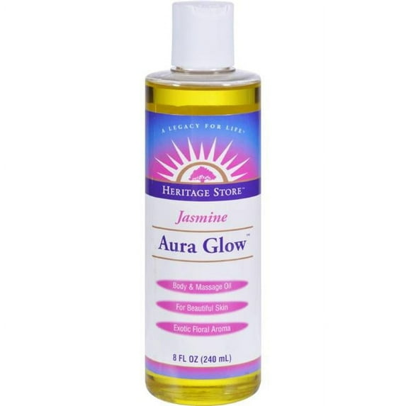Heritage Store HG0995407 8 oz Aura Glow Body Oil - Jasmine