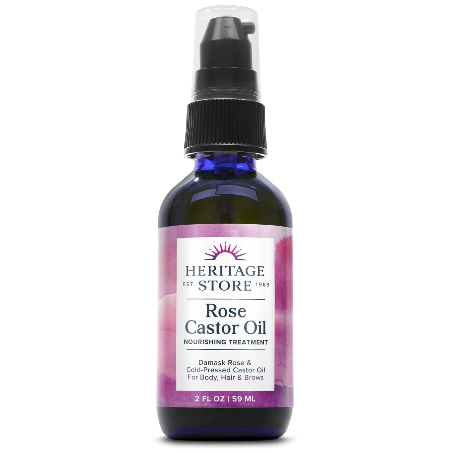 Heritage Store, Rose Castor Oil Serum, 2 fl oz (60 ml) Pack of 4