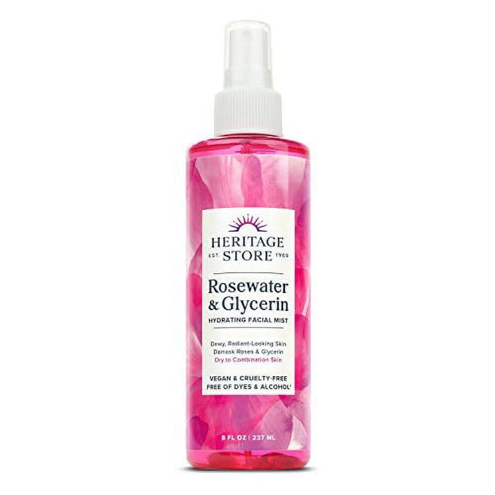 Heritage Store Rosewater & Glycerin Hydrating Facial Mist, for Dry