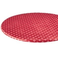 thumbnail image 1 of Heritage Vinyl Elastic Table Cover with Fleece Backing in 3 Sizes, Reusable, 1 of 3