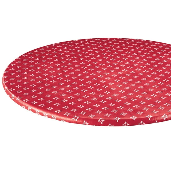 Heritage Vinyl Elastic Table Cover with Fleece Backing in 3 Sizes, Reusable