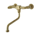 thumbnail image 1 of Heritage Wall-Mount Vessel Sink Faucet & Metal Lever Handle Polished Brass, 1 of 1
