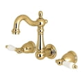 thumbnail image 1 of Heritage Wall Mount Vessel Sink Faucet, Polished Brass - 17.28 x 7.55 x 3.94 in., 1 of 1