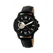 Heritor Automatic Bonavento Semi-Skeleton Leather-Band Watch - Black